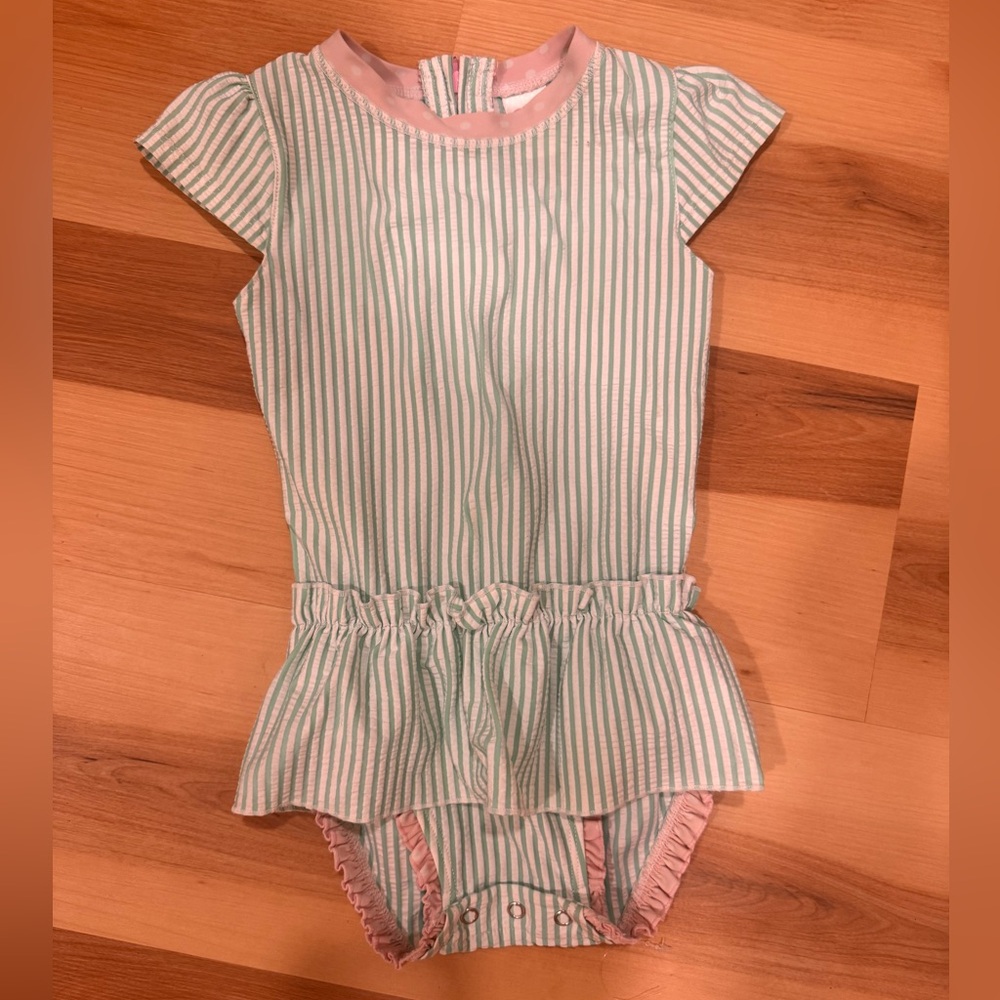 Ruffle Butts striped ruffle one piece swim